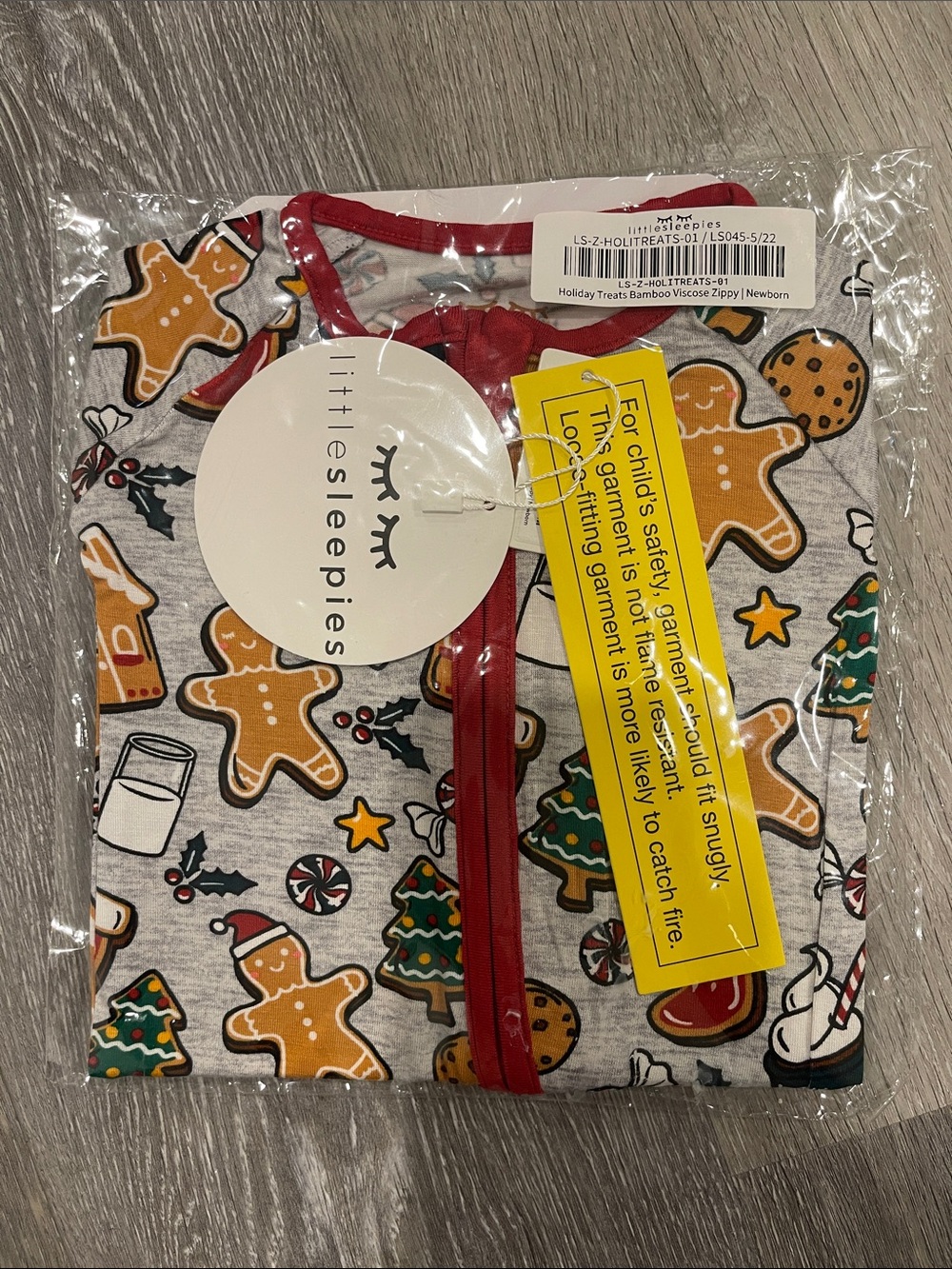 Little Sleepies Red & Gray Gingerbread Holiday Sleep Sack
